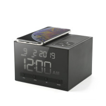 New Design Alarm Clock Wireless Charger with Bluetooth Speaker Qi 15W Wireless Quick Charger